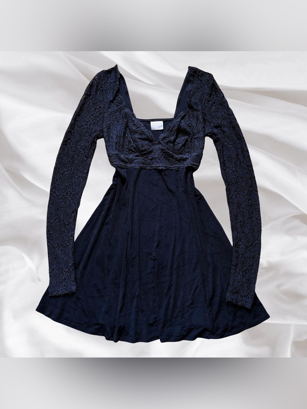 90s Black Lace Goth Dress